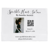 Foto Moderner Friseursalon Kleinunternehmen QR-Cod Große Geschenktüte (Rückseite)