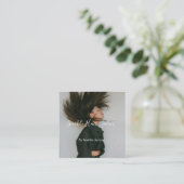 Foto Moderner Friseursalon Kleinunternehmen QR-Cod Quadratische Visitenkarte (Stehend Vorderseite)