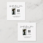 Foto Moderner Friseursalon Kleinunternehmen QR-Cod Quadratische Visitenkarte (Vorne/Hinten)