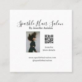 Foto Moderner Friseursalon Kleinunternehmen QR-Cod Quadratische Visitenkarte