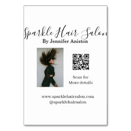 Foto Moderner Friseursalon Kleinunternehmen QR-Cod Tischnummer