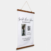 Foto Moderner Friseursalon Kleinunternehmen QR-Cod Wandteppich Mit Holzrahmen (Gewinkelt)