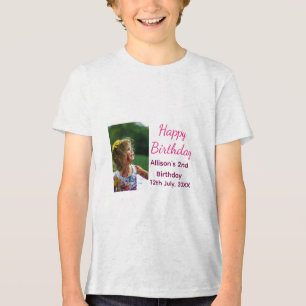 Foto Moderner Klassiker hinzufügen Name Datum Gebu Tri-Blend Shirt