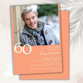 Foto Moderner Minimalistischer Peah 60. Geburtstag Einladung