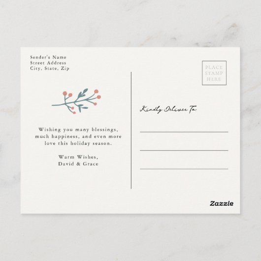 Foto Moderner Urlaub Postkarte (Rückseite)