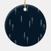 Foto Modernes Baummuster Weihnachten Keramik Ornament (Hinten)