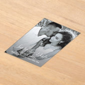 Foto Modernes, elegantes Skript Save the Date Acryleinladungen (Ablage )