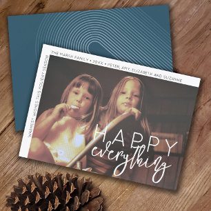 Foto Modernes Happy Alles Minimal Weiße Grenze Feiertagskarte