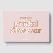 Foto Modernes Herz-Rosa-Brautparty Gästebuch (Vorderseite)