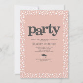 Foto Modernes, kräftiges Rosa Party Einladung (Rückseite)