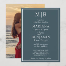 Foto Modernes Minimalistisches Boho Blue Wedding