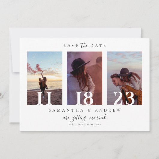 Foto Modernes, Minimalistisches Save the Date Vord (Vorderseite)