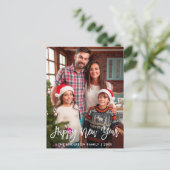 Foto Modernes Pinselskript glücklich Neues Jahr Postkarte (Stehend Vorderseite)