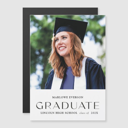 Foto Modernes Portrait Grad Ankündigung Magnet (Vorne/Hinten)
