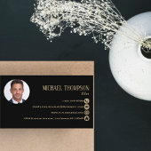 Foto Modernes Professionelles QR-Code Schwarz und  Visitenkarte