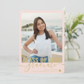 Foto Modernes Rosa Abschluss Open House Ankündigung (Stehend Vorderseite)