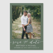 Foto Modernes Save the Date dunkles Blatt Magnetkarte (Vorderseite)