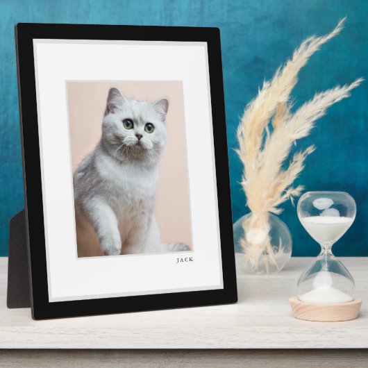 Foto | Modernes Schwarz-Weiß-Rahmen-Pet Fotoplatte (Seite)