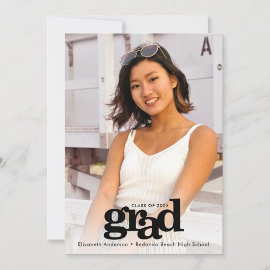 Foto Modernes, Schwarz-weißes Party Einladung (Vorderseite)