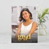 Foto Modernes Schwarzes Gold Party elegant Einladung (Stehend Vorderseite)