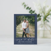 Foto Modernes Terracotta Save the Date Ankündigungspostkarte (Stehend Vorderseite)