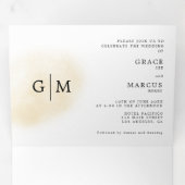 Foto Monogram Bilingual Wedding Einladung (Innen Erste Seite)