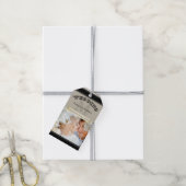 Foto Monogram Black Damask Blumenmuster Geschenkanhänger (Mit Garn)