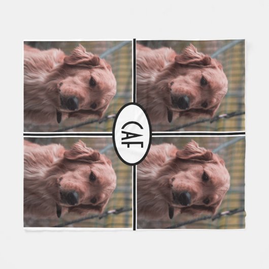 Foto Monogram Hinzufügen eigener Bilder Fleecedecke (Vorderseite (Horizontal))