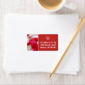 Foto Monogram Labels - Rot Adressaufkleber (Insitu)
