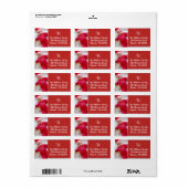 Foto Monogram Labels - Rot Adressaufkleber (Vorne)