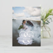 Foto Monogram Personalize Wedding Dankeskarte (Stehend Vorderseite)
