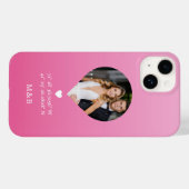 Foto Monogram Romantic Heart Coodinates Modern Case-Mate iPhone Hülle (Rückseite (Horizontal))