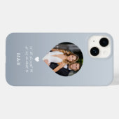 Foto Monogram Romantic Heart Coodinates Modern Case-Mate iPhone Hülle (Rückseite (Horizontal))