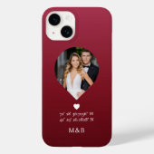 Foto Monogram Romantic Heart Coodinates Modern Case-Mate iPhone Hülle (Rückseite)