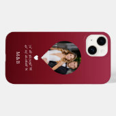 Foto Monogram Romantic Heart Coodinates Modern Case-Mate iPhone Hülle (Rückseite (Horizontal))
