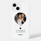 Foto Monogram Romantic Heart Coodinates Modern Case-Mate iPhone Hülle (Rückseite)