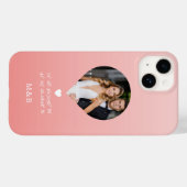 Foto Monogram Romantic Heart Coodinates Modern Case-Mate iPhone Hülle (Rückseite (Horizontal))
