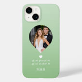 Foto Monogram Romantic Heart Coodinates Modern Case-Mate iPhone Hülle (Rückseite)