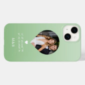 Foto Monogram Romantic Heart Coodinates Modern Case-Mate iPhone Hülle (Rückseite (Horizontal))