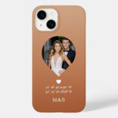 Foto Monogram Romantic Heart Coodinates Modern Case-Mate iPhone Hülle (Rückseite)