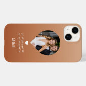 Foto Monogram Romantic Heart Coodinates Modern Case-Mate iPhone Hülle (Rückseite (Horizontal))