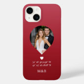 Foto Monogram Romantic Heart Coodinates Modern Case-Mate iPhone Hülle (Rückseite)