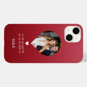 Foto Monogram Romantic Heart Coodinates Modern Case-Mate iPhone Hülle (Rückseite (Horizontal))