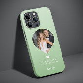 Foto Monogram Romantic Heart Coodinates Modern Case-Mate iPhone Hülle