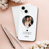 Foto Monogram Romantic Heart Coodinates Modern Case-Mate iPhone Hülle