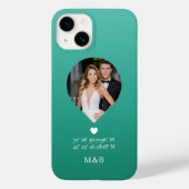 Foto Monogram Romantic Heart Coodinates Modern Case-Mate iPhone Hülle (Rückseite)