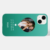 Foto Monogram Romantic Heart Coodinates Modern Case-Mate iPhone Hülle (Rückseite (Horizontal))