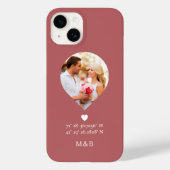 Foto Monogram Romantic Heart Coodinates Modern Case-Mate iPhone Hülle (Rückseite)