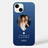 Foto Monogram Romantic Heart Coodinates Modern Case-Mate iPhone Hülle (Rückseite)