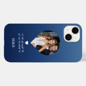 Foto Monogram Romantic Heart Coodinates Modern Case-Mate iPhone Hülle (Rückseite (Horizontal))